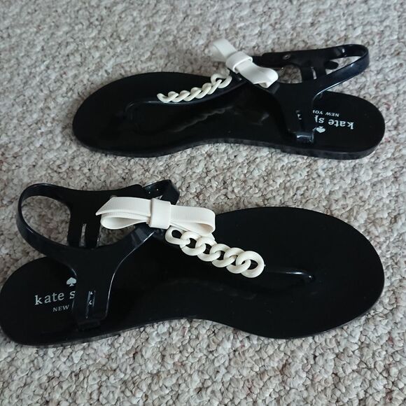 Kate Spade Black and Cream Jelly Sandal size 9 - Picture 3 of 11